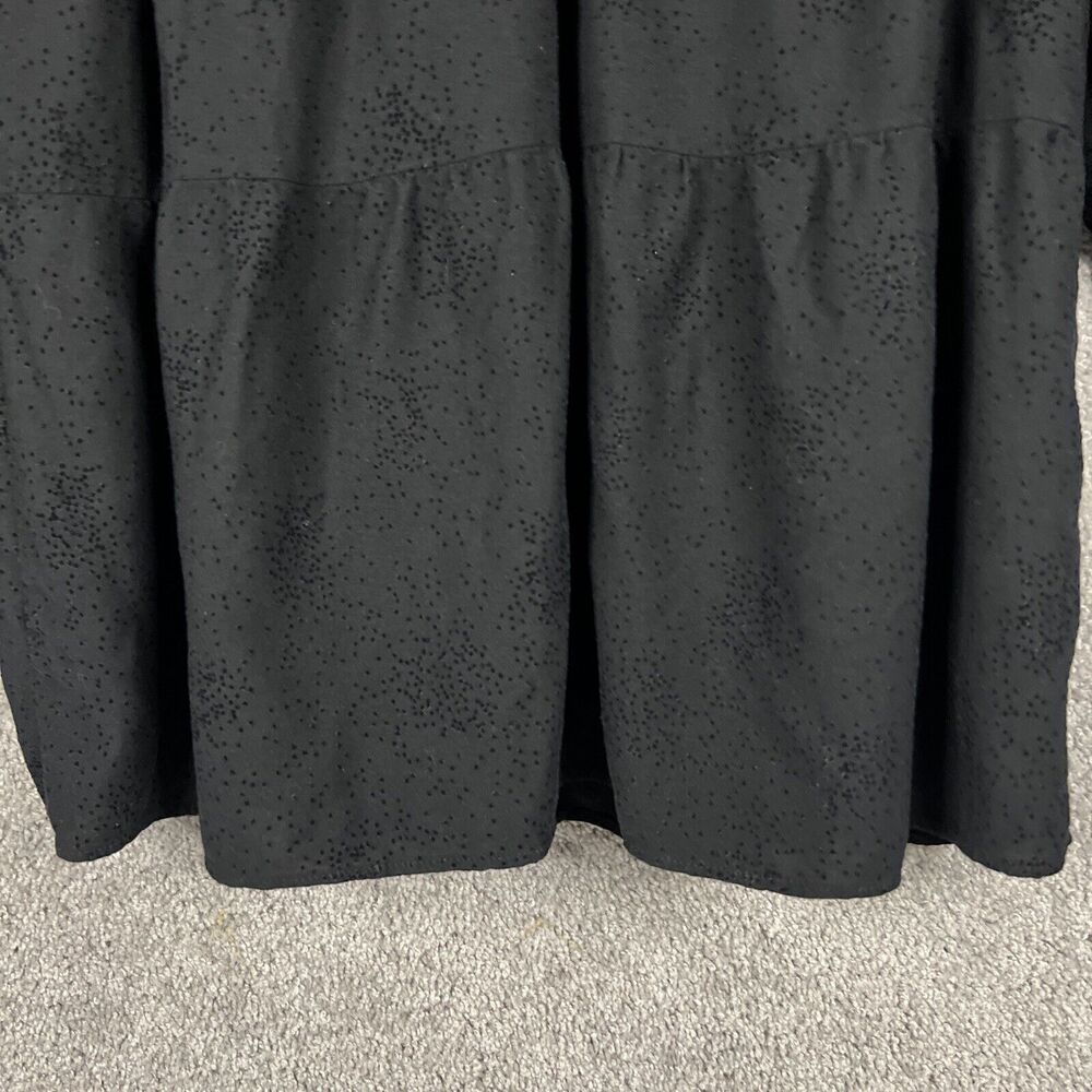 Zara Dress Womens Medium Black Dot Tiered Long Sleeve Tie Front Neck - Picture 3 of 12